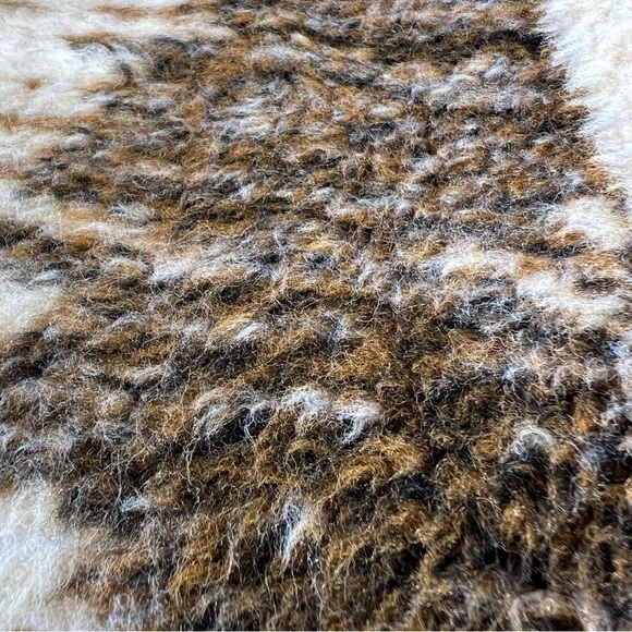 VTG San Marcos Drinking Deer Meadow Birds Reversible Plush Blanket Brown 56x85 - Picture 10 of 13